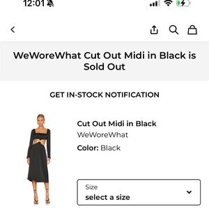WeWoreWhat Black Long-Sleeve Cut-Out Midi Dress